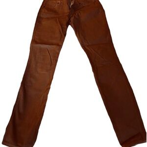 GUESS By Marciano Ultra Skinny Size 23 Rich Brown / Gold Coated Waxed Jeans